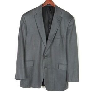 HOLLAND‎ & SHERRY 2 Button Gray Herringbone 100% Wool Blazer Men's 42R